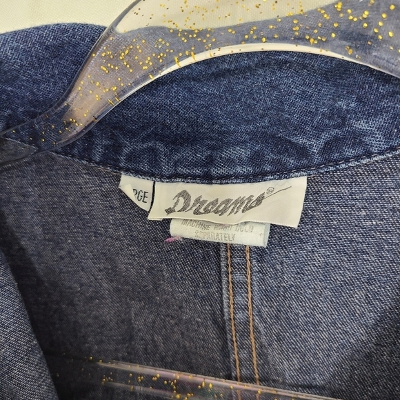 Vintage 80s dark denim jumpsuit boiler suit size large - Picture 4 of 7